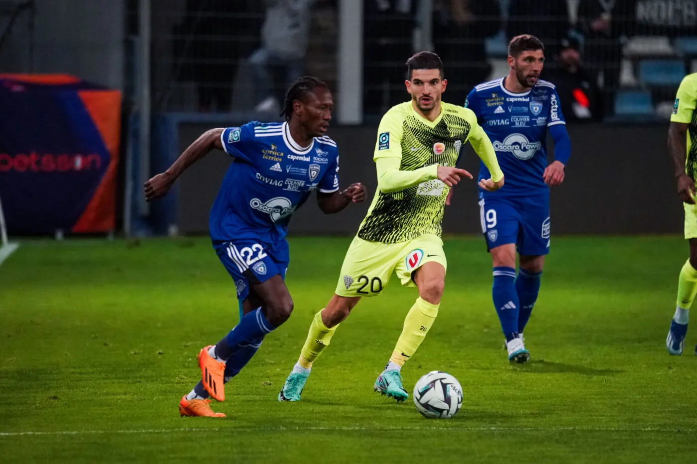 Zinedine FERHAT of Angers during the Ligue 2 BKT match between Sporting Club Bastia and Angers Sporting Club de l Ouest at Stade Armand Cesari on January 13, 2024 in Bastia, France. (Photo by Kevin Guizol/Angers/Icon Sport)