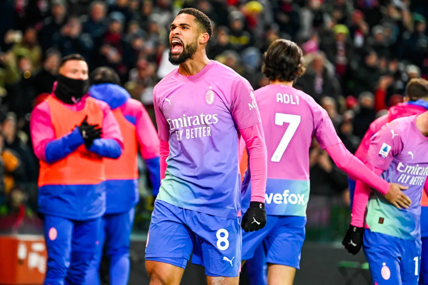 Milan's Ruben Loftus-Cheek celebrates after scoring a goal 0-1 during the Italian soccer Serie A match Udinese Calcio vs AC Milan on January 20, 2024 at the Friuli - Dacia Arena stadium in Udine, Italy (Photo by Alessio Marini/LiveMedia) - Photo by Icon Sport