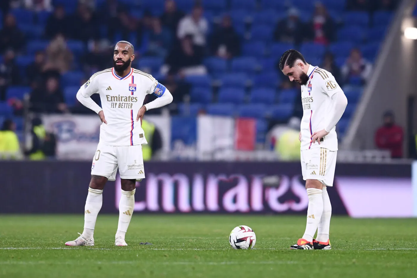 10 Alexandre LACAZETTE (ol) - 18 Rayan CHERKI (ol) during the Ligue 1 Uber Eats match between Olympique Lyonnais and Stade Rennais Football Club at Groupama Stadium on January 26, 2024 in Lyon, France. (Photo by Philippe Lecoeur/FEP/Icon Sport)