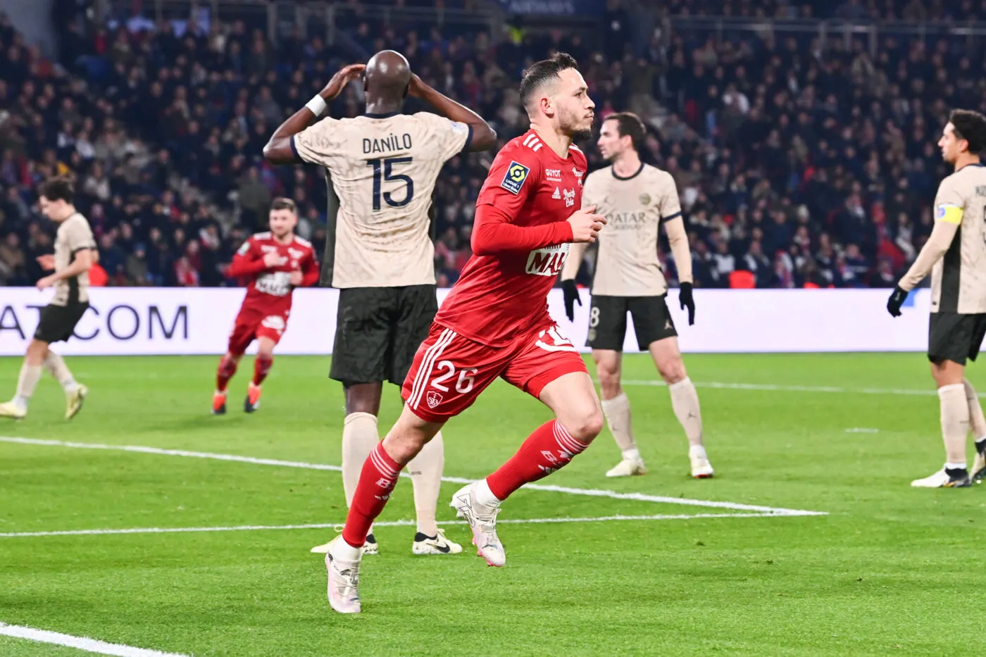 Mathias PEREIRA LAGE and Danilo PEREIRA of FC Paris Saint-Germain during the Ligue 1 Uber Eats match between Paris Saint-Germain Football and Stade Brestois 29 at Parc des Princes on January 28, 2024 in Paris, France. (Photo by Daniel Derajinski/Icon Sport)