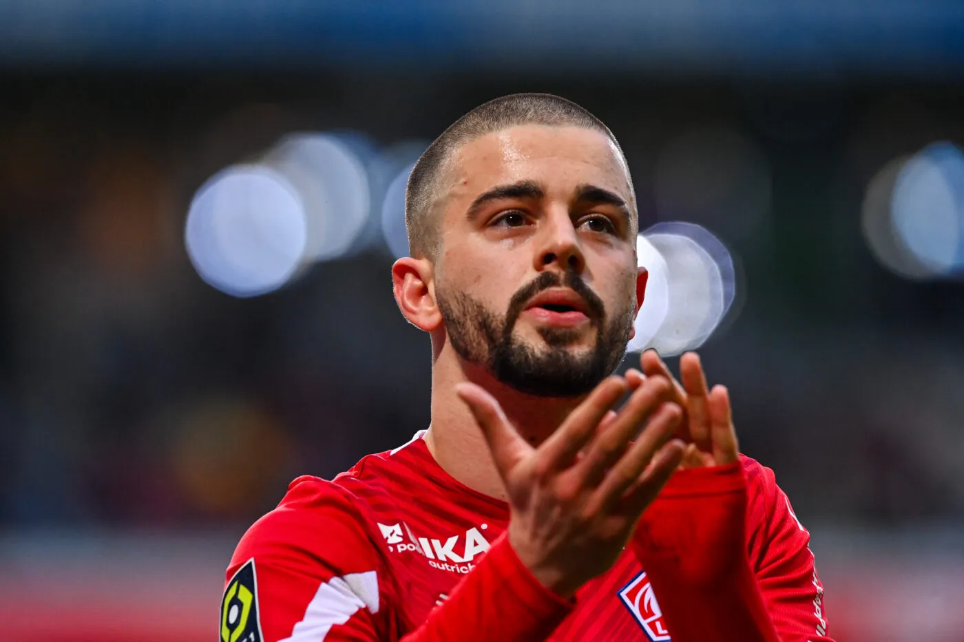 Edon ZHEGROVA of Lille during the Ligue 1 Uber Eats match between Lille Olympique Sporting Club and Clermont Foot 63 at Stade Pierre Mauroy on February 4, 2024 in Lille, France. (Photo by Daniel Derajinski/Icon Sport)