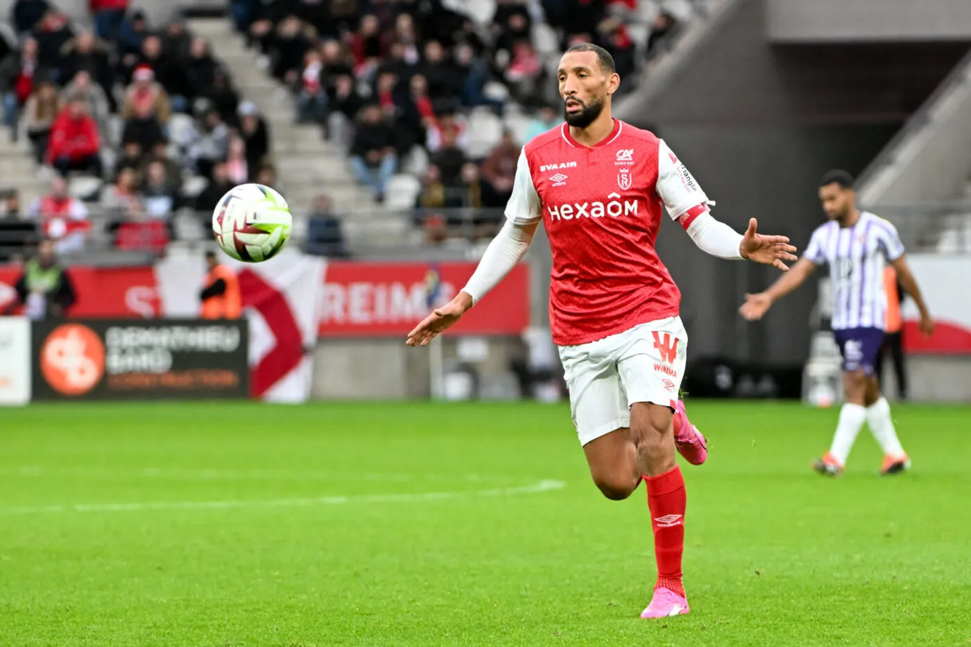 05 Yunis ABDELHAMID (sdr) during the Ligue 1 Uber Eats match between Stade de Reims and Toulouse Football Club at Stadium Municipal on February 4, 2024 in Toulouse, France. (Photo by Vincent Poyer/FEP/Icon Sport)