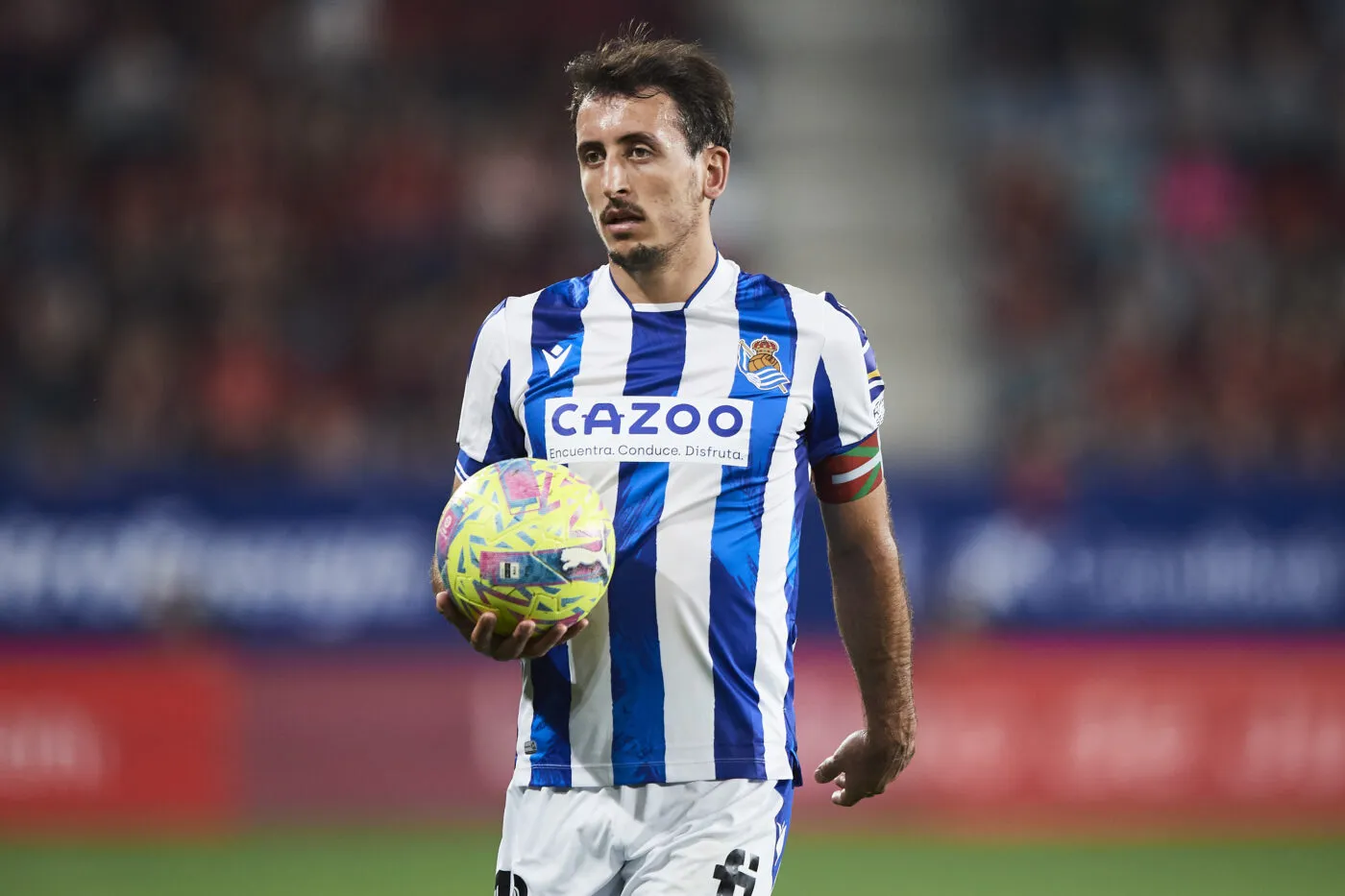 Mikel Oyarzabal of Real Sociedad during the La Liga match between CA Osasuna and Real Sociedad played at El Sadar Stadium on April 28, 2023 in Pamplona, Spain. (Photo by Cesar Ortiz / Pressinphoto / Icon Sport) - Photo by Icon sport   - Photo by Icon Sport