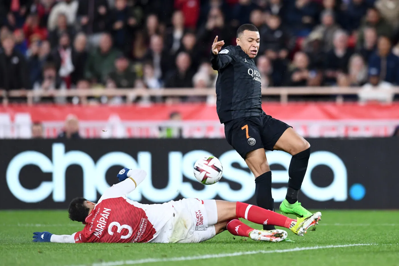 07 Kylian MBAPPE (psg) during the Ligue 1 Uber Eats match between Monaco and Paris Saint Germain at Stade Louis II on March 1, 2024 in Monaco, Monaco. (Photo by Philippe Lecoeur/FEP/Icon Sport)   - Photo by Icon Sport