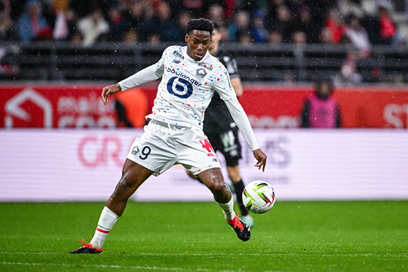 Jonathan DAVID of Lille during the French Ligue 1 Uber Eats soccer match between Reims and Lille at Stade Auguste Delaune on March 2, 2024 in Reims, France. (Photo by Baptiste Fernandez/Icon Sport)   - Photo by Icon Sport