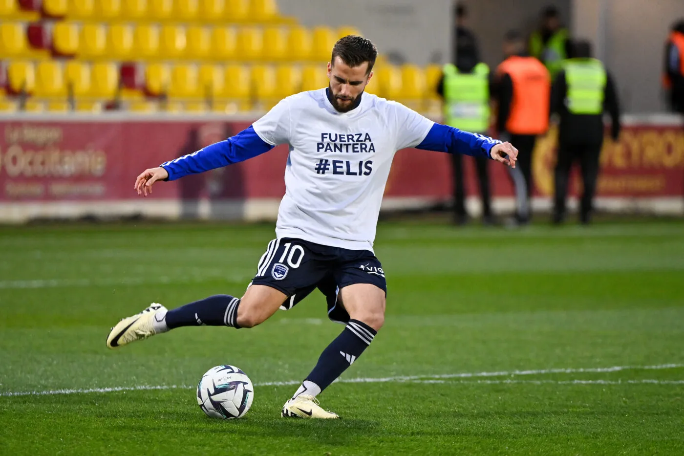 10 Gaetan WEISSBECK (fcgb) - 17 Alberth ELIS (fcgb) during the Ligue 2 BKT match between Rodez and Bordeaux at Paul Lignon Stadium on March 2, 2024 in Rodez, France. (Photo by Sylvain Thomas/FEP/Icon Sport)   - Photo by Icon Sport