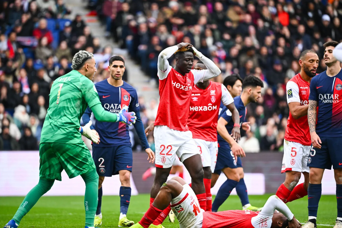 Oumar DIAKITE of Reims during the Ligue 1 Uber Eats match between Paris and Reims at Parc des Princes on March 10, 2024 in Paris, France.(Photo by Anthony Dibon/Icon Sport)   - Photo by Icon Sport