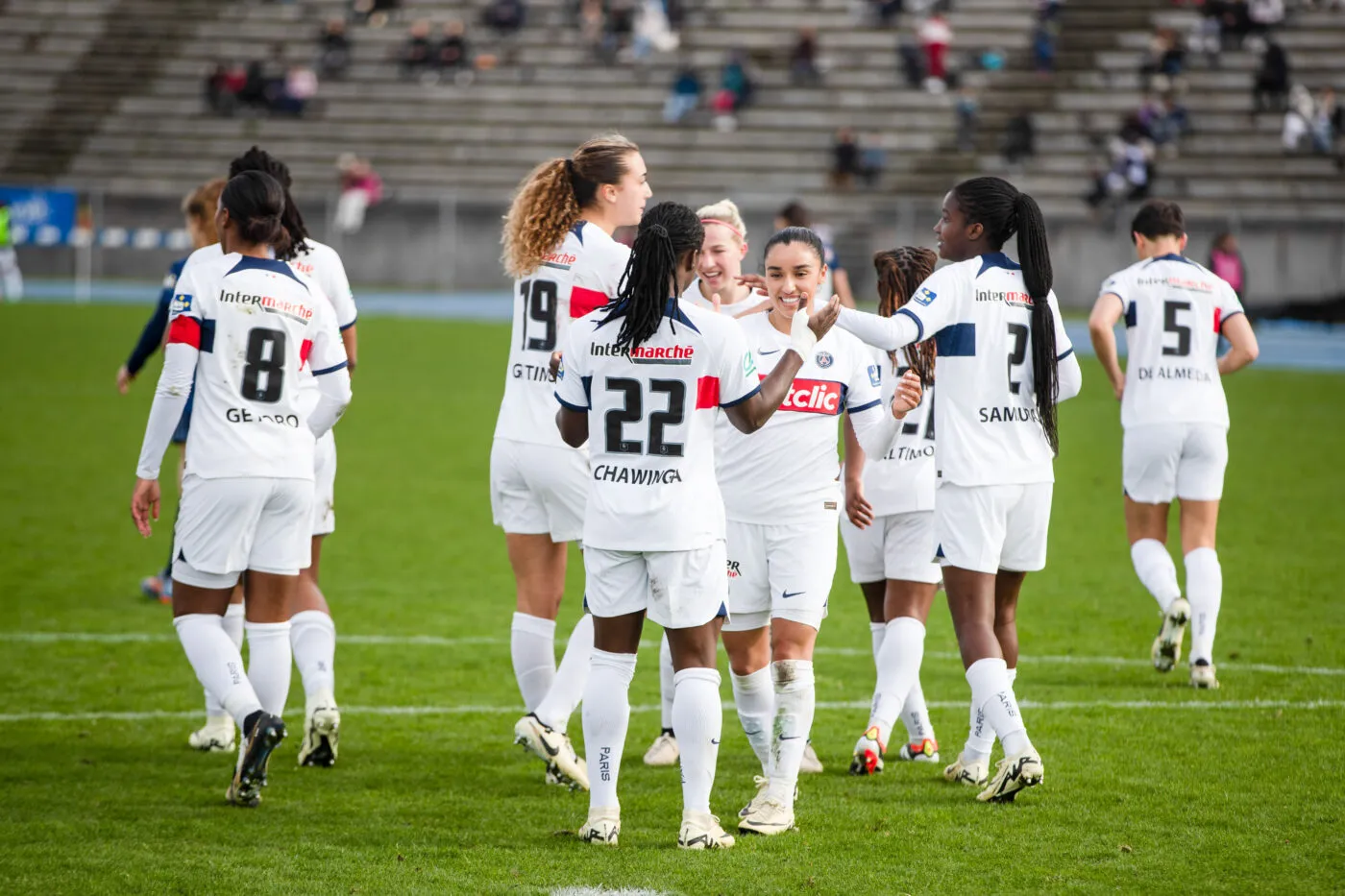Tabitha CHAWINGA of PSG during the Women French Cup match between Paris FC and Paris SG on March 10, 2024 at Robert Robin stadium in Bondoufle, France.  (Photo by Thomas Proisy /Icon Sport)   - Photo by Icon Sport   - Photo by Icon Sport