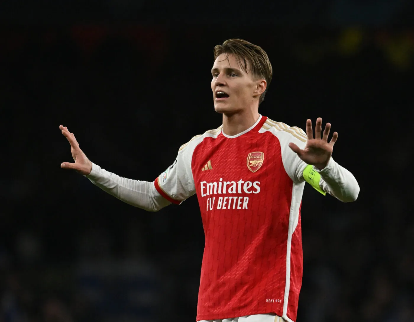LONDON, ENGLAND - MARCH 12: Martin Ødegaard of Arsenal reacts during the UEFA Champions League 2023/24 round of 16 second leg match between Arsenal FC and FC Porto at Emirates Stadium on March 12, 2024 in London, England.(Photo by MB Media) Photo by Icon Sport - Photo by Icon Sport