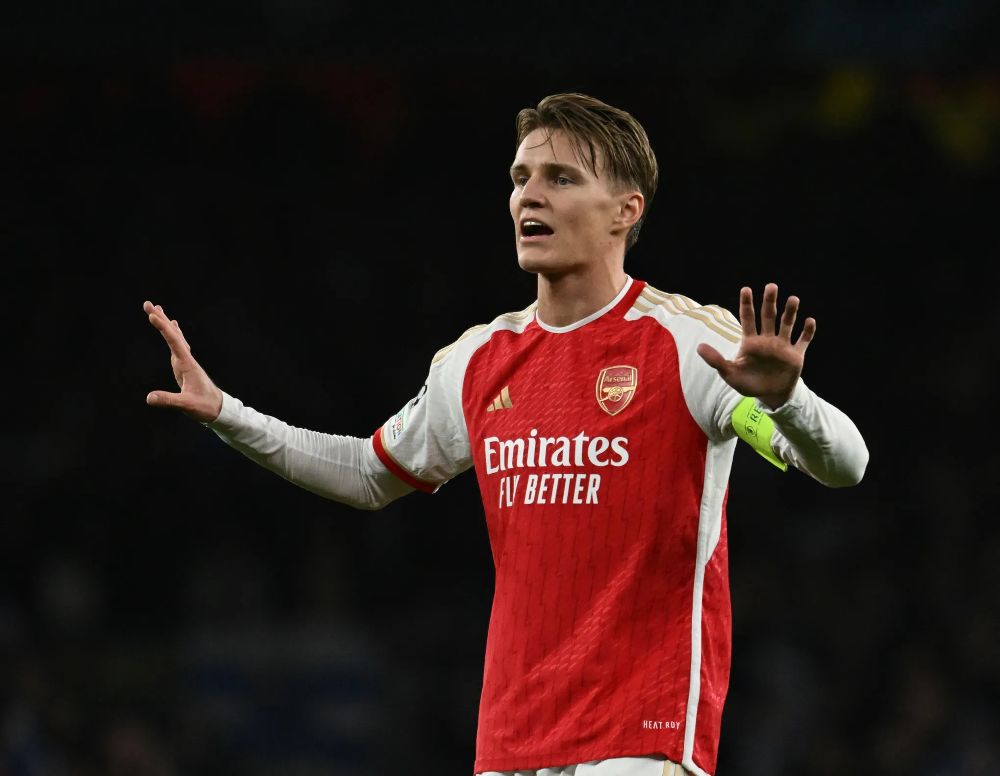 LONDON, ENGLAND - MARCH 12: Martin Ødegaard of Arsenal reacts during the UEFA Champions League 2023/24 round of 16 second leg match between Arsenal FC and FC Porto at Emirates Stadium on March 12, 2024 in London, England.(Photo by MB Media) Photo by Icon Sport   - Photo by Icon Sport