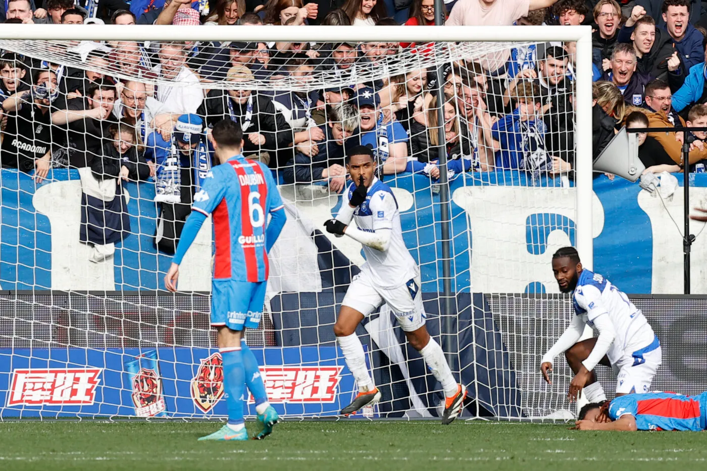 97 Rayan RAVELOSON (aja) during the Ligue 2 BKT match between Auxerre and Caen at Stade de L'Abbe-Deschamps on March 16, 2024 in Auxerre, France.(Photo by Loic Baratoux/FEP/Icon Sport)   - Photo by Icon Sport