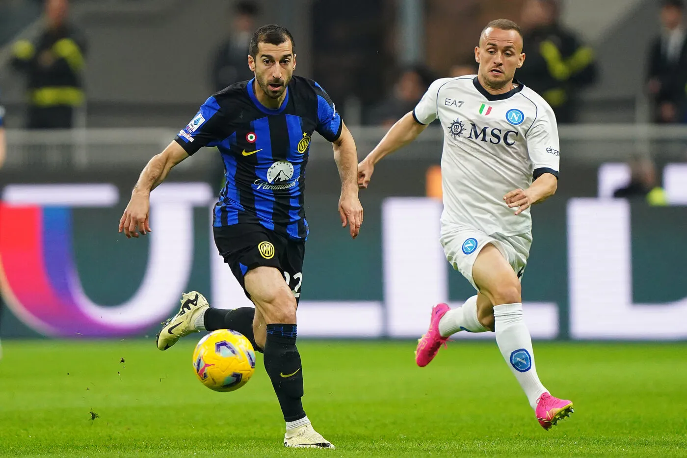 Inter's Henrikh Mkhitaryan  during the Serie A soccer  match between Inter  and Napoli  at the San Siro Stadium in Milan , north Italy - Sunday , March 17, 2024. Sport - Soccer . (Photo by Spada/LaPresse)   - Photo by Icon Sport