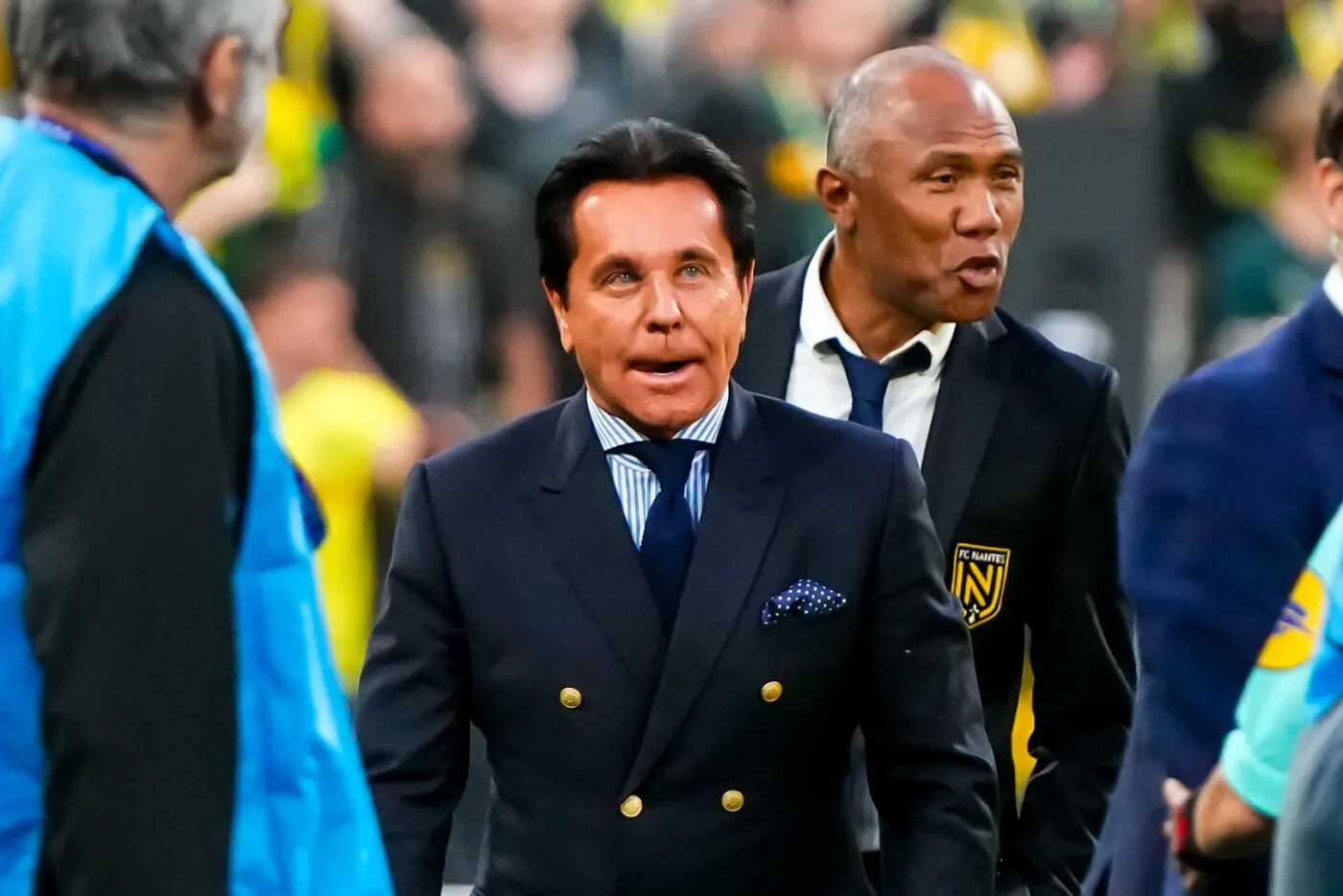 President Waldemar KITA of FC Nantes and Antoine KOMBOUARE of FC Nantes during the French Cup, final match between Nice and Nantes on May 7, 2022 in Paris, France. (Photo by Hugo Pfeiffer/Icon Sport)   - Photo by Icon Sport