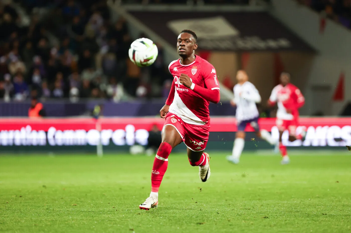 Folarin BALOGUN of Monaco during the Ligue 1 Uber Eats match between Toulouse Football Club and Association Sportive de Monaco Football Club at Stadium de Toulouse on December 20, 2023 in Toulouse, France. (Photo by Romain Perrocheau/FEP/Icon Sport)   - Photo by Icon Sport