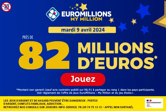 EuroMillions mardi 9 avril 2024 : 82 millions d’euros à gagner
