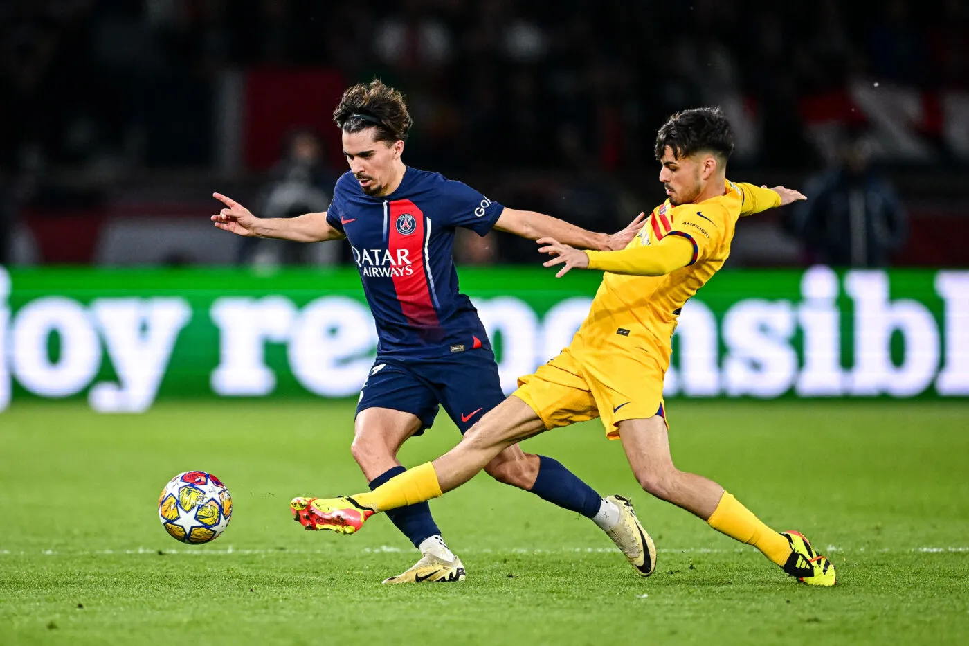 VITINHA of Paris Saint Germain (PSG) during the UEFA Champions League Quarter-finals match between Paris Saint Germain and Barcelona at Parc des Princes on April 10, 2024 in Paris, France.(Photo by Baptiste Fernandez/Icon Sport)   - Photo by Icon Sport
