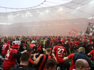 Le stade du Bayer Leverkusen dans un sale état après les célébrations du titre