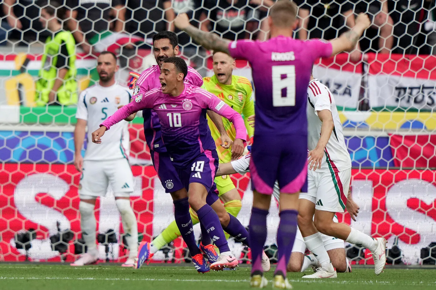 Germany's Jamal Musiala celebrates after scoring a goal 1-0 during the Euro 2024 soccer match between Germany and Hungary  at the Stuttgart Arena , Stuttgart , Germany - Wednesday 19 June  2024. Sport - Soccer . (Photo by Spada/LaPresse)   - Photo by Icon Sport