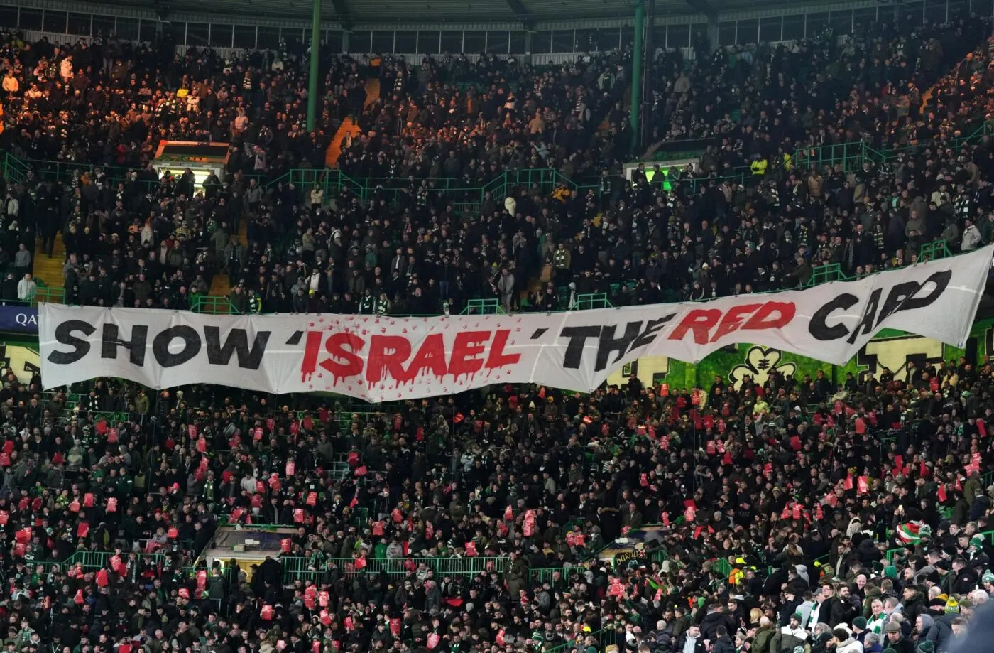 Des fans du Celtic demandent l’exclusion d’Israël des compétitions internationales