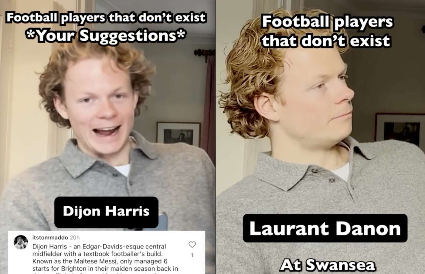 Ce comique invente des carrières à des joueurs fictifs et c’est très drôle