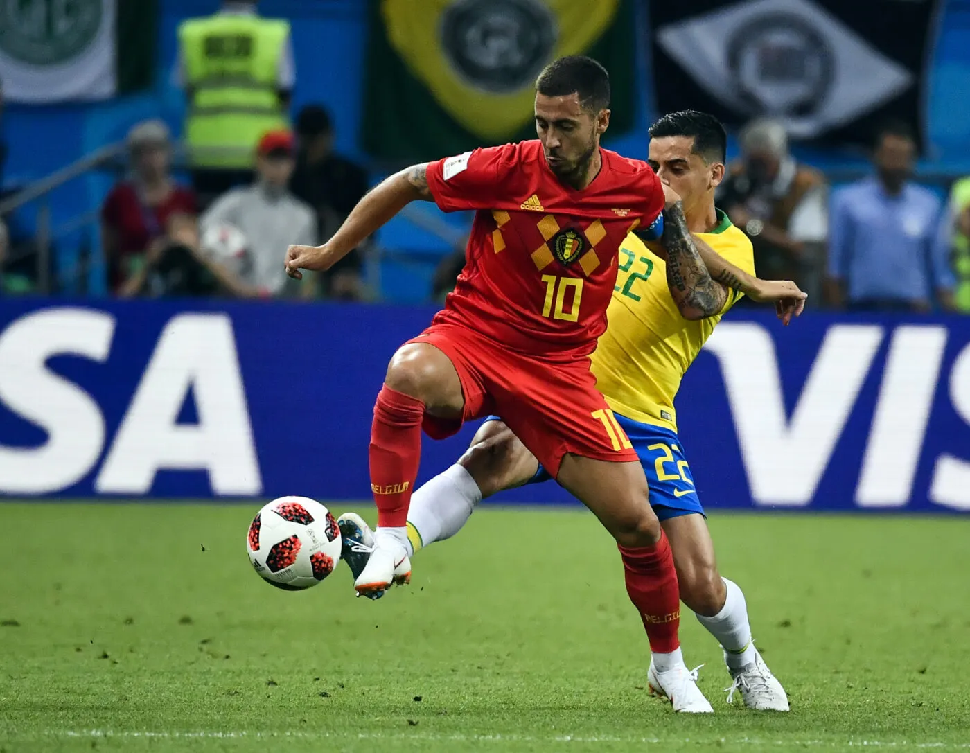 Eden Hazard sur son Mondial 2018 : «<span style="font-size:50%">&nbsp;</span>Contre le Brésil et la France, j'étais trop fort<span style="font-size:50%">&nbsp;</span>»