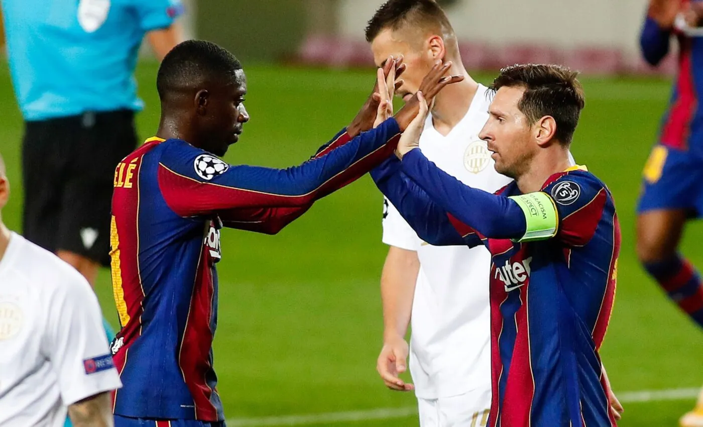 Ronaldinho et Lionel Messi félicitent Ousmane Dembélé pour son Ballon d’or