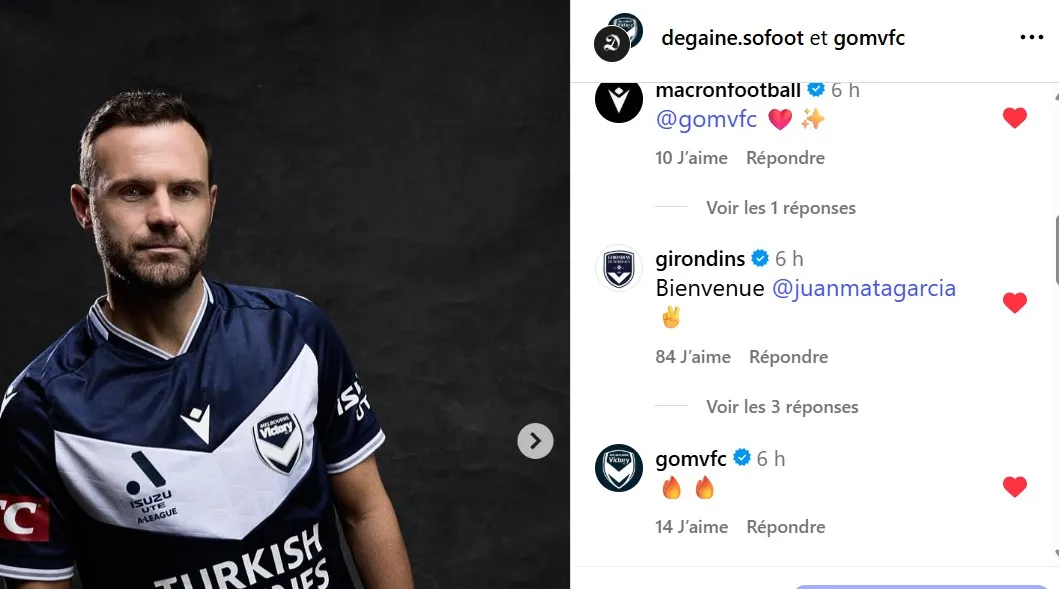 Les Girondins de Bordeaux souhaitent la bienvenue à Juan Mata !