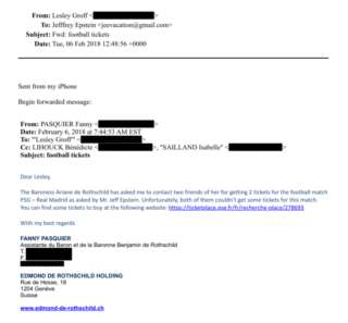 Quand Jeffrey Epstein tentait de se faire inviter à PSG - Real Madrid en 2018