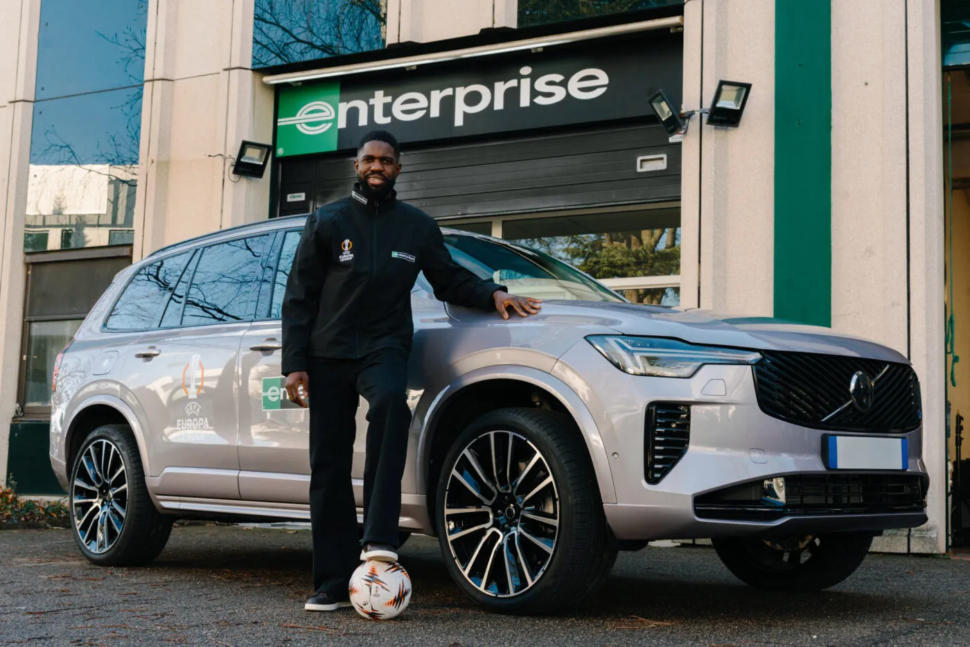 Samuel Umtiti, dans le cadre de la campagne Enterprise x UEFA Europa League