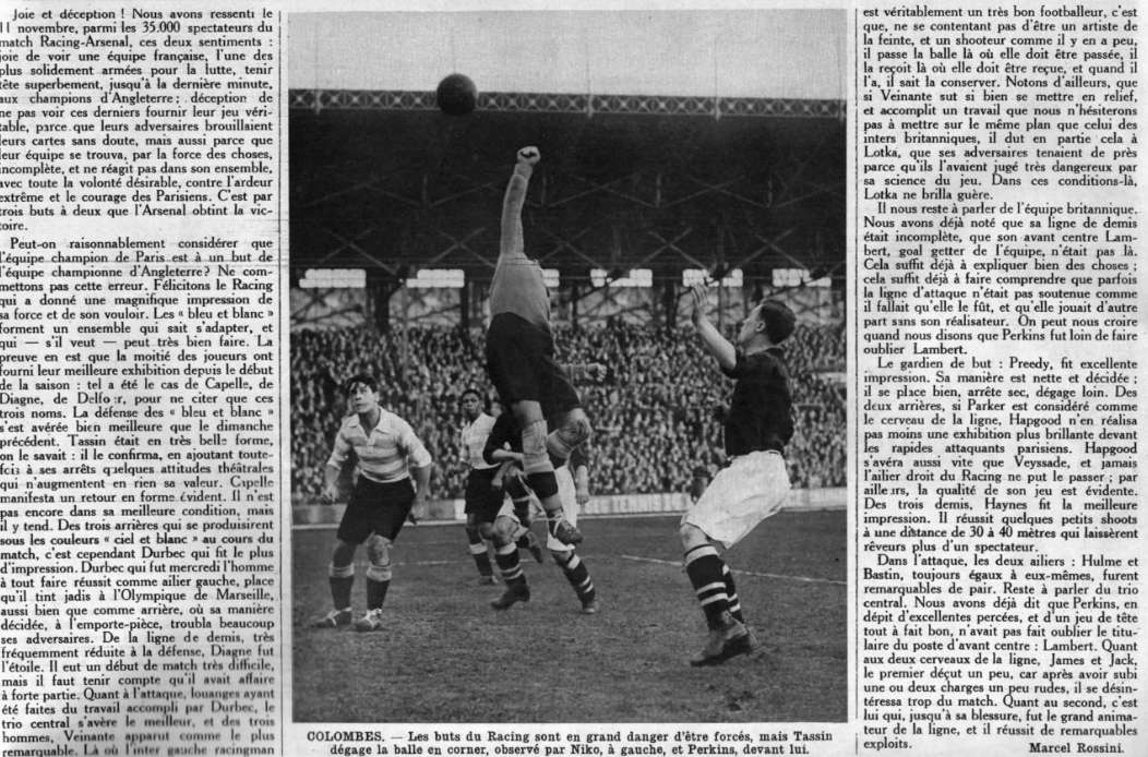 Quand Arsenal venait enseigner le foot à Paris dans les années 1930