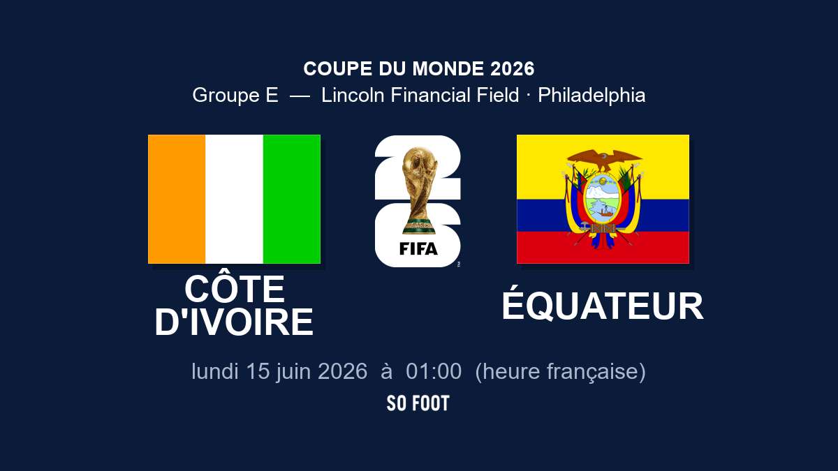 Sur quelle chaîne regarder le match Côte d’Ivoire – Équateur ?
