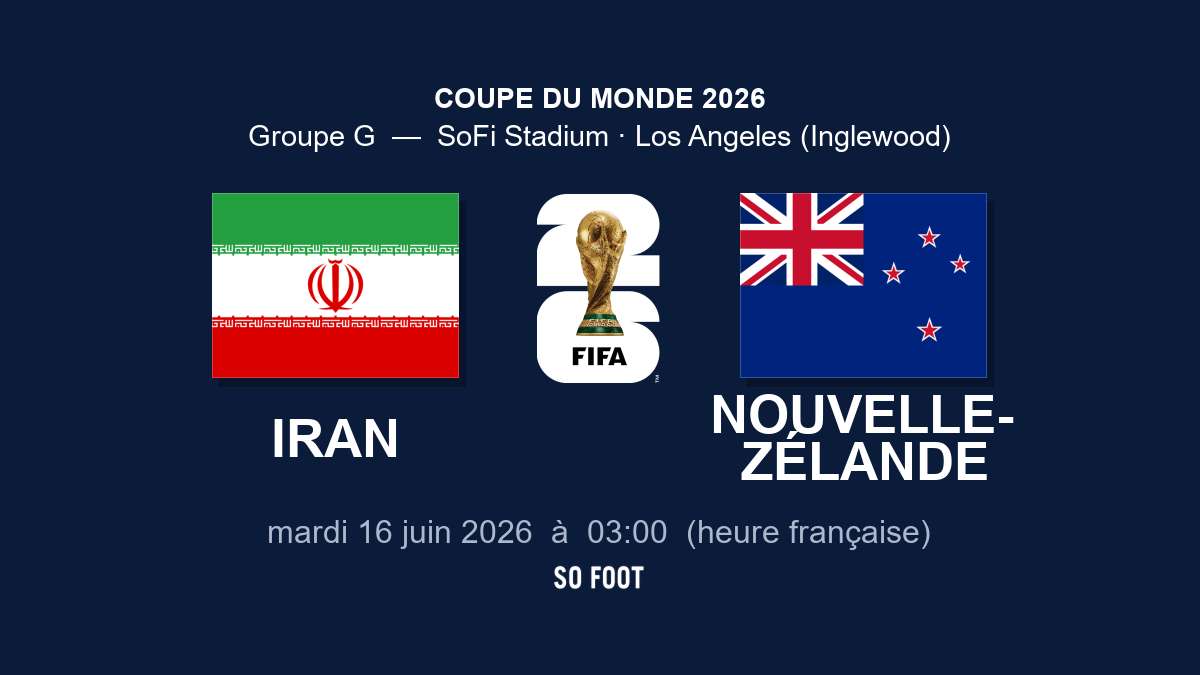 Sur quelle chaîne regarder le match Iran – Nouvelle-Zélande ?