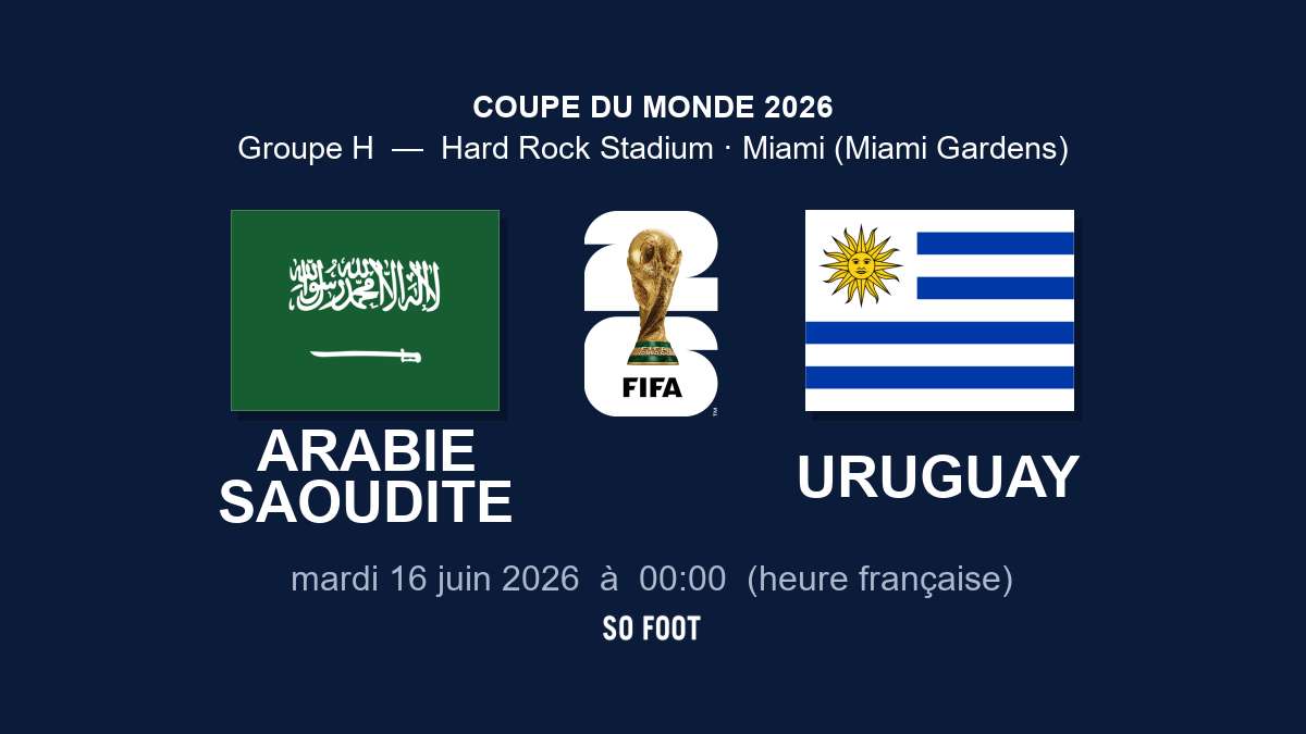 Sur quelle chaîne regarder le match Arabie Saoudite – Uruguay ?