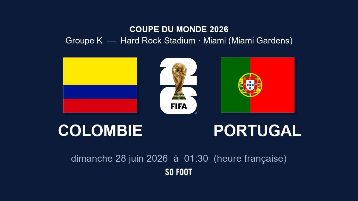 Sur quelle chaîne regarder le match Colombie – Portugal ?