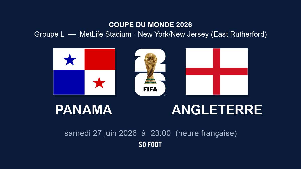 Sur quelle chaîne regarder le match Panama – Angleterre ?