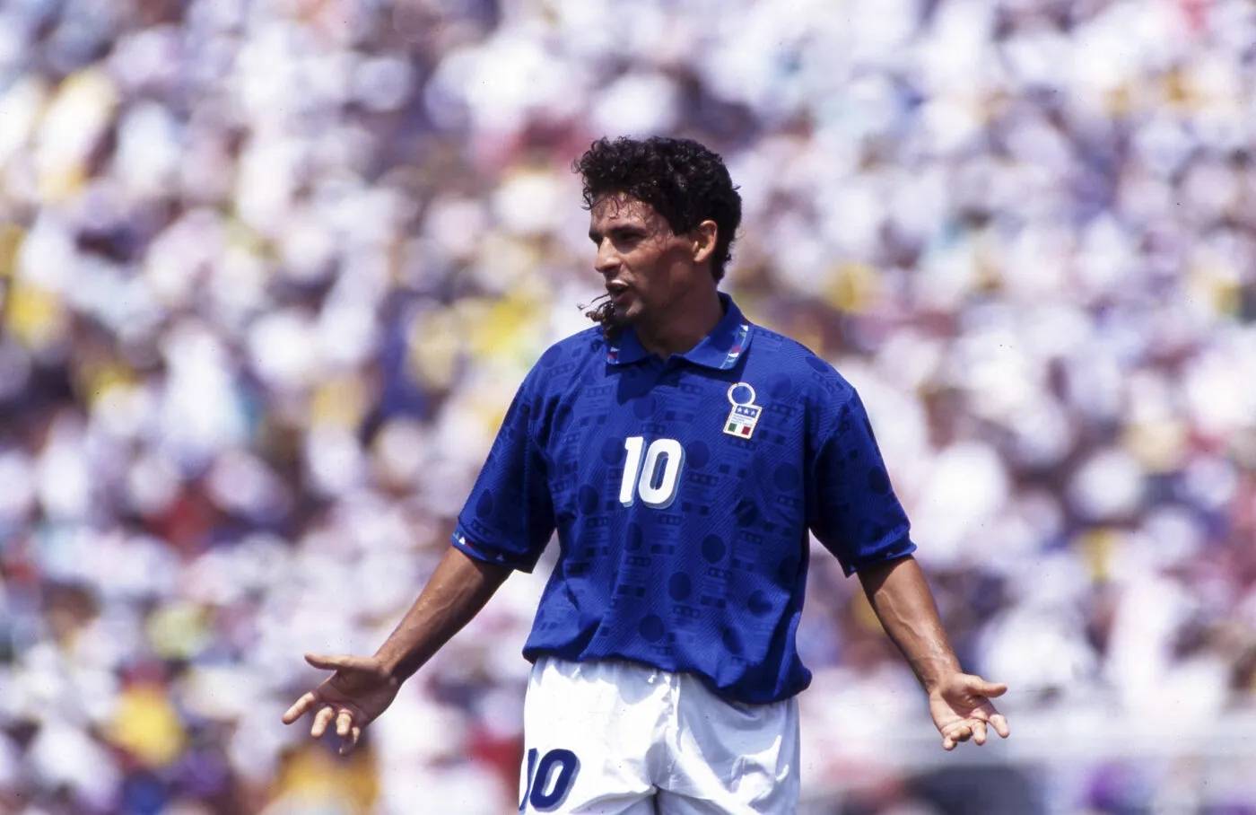 Roberto Baggio of Italy during the 1994 FIFA World Cup final match between Brazil and Italy at Rose Bowl on July 17, 1994 in Los Angeles Pasadena, California. (Photo by Alain Gadoffre / Onze / Icon Sport ) - Photo by Icon Sport