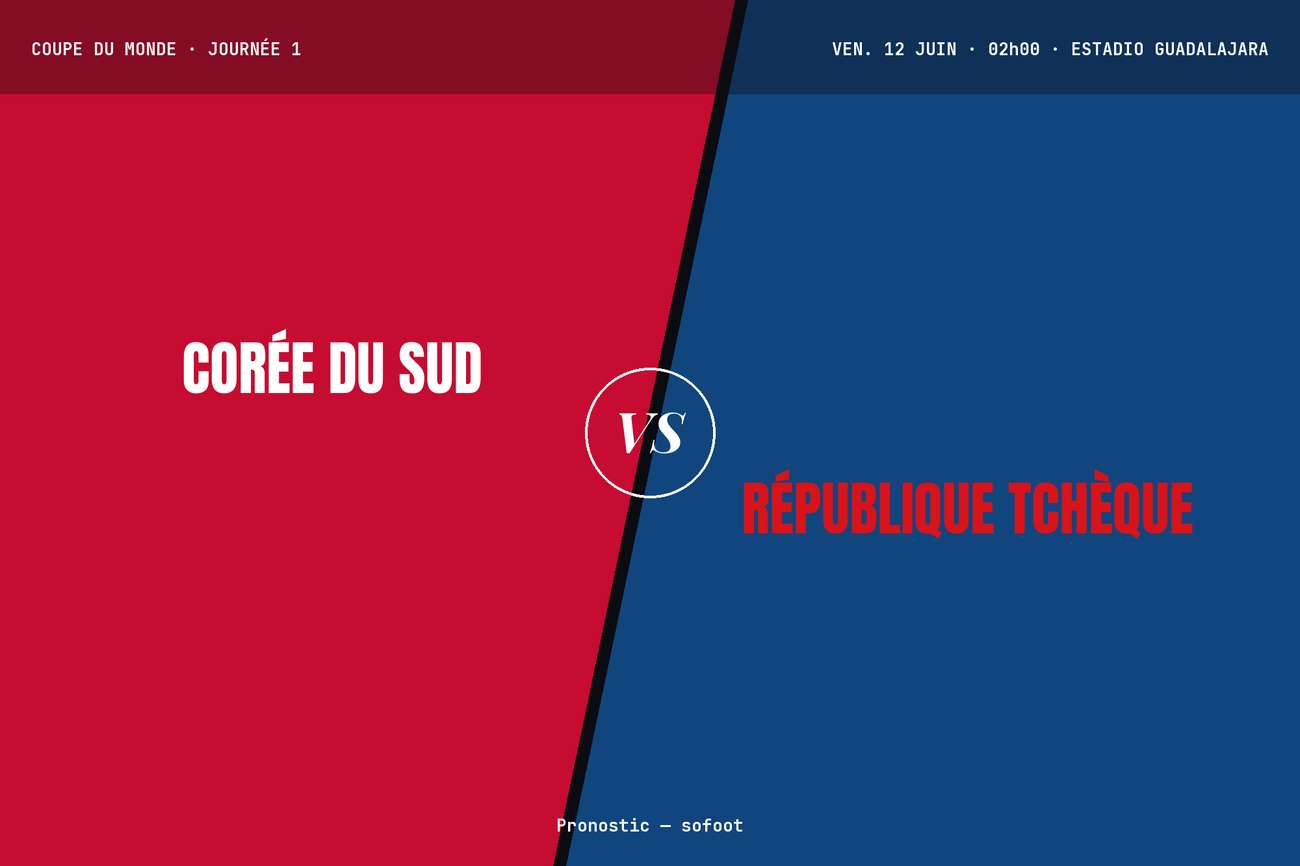 Pronostic Corée du Sud Tchéquie : analyse, cotes et prono Coupe du monde