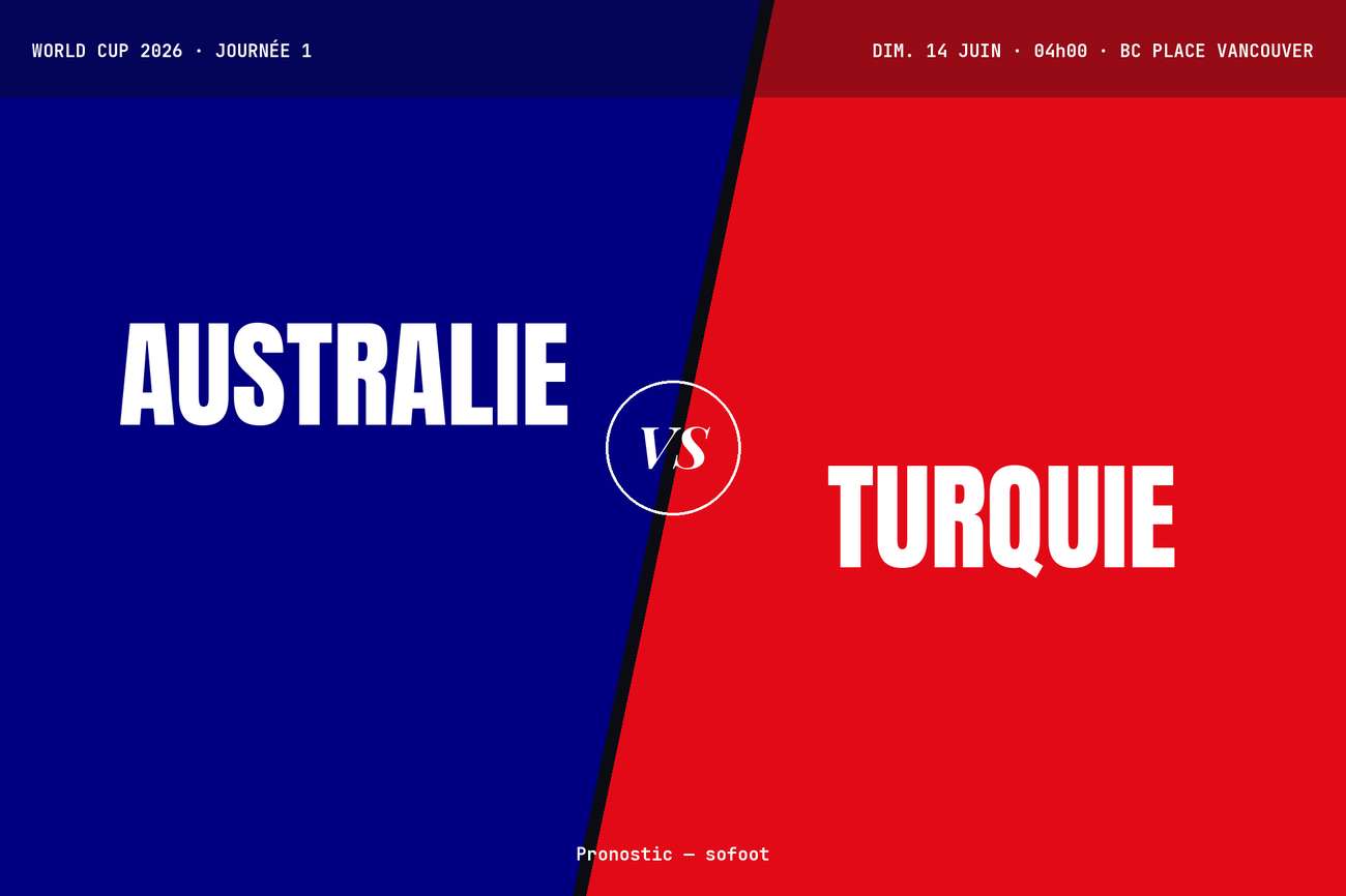 Pronostic Australie Turquie : analyse, cotes et prono Coupe du monde 2026
