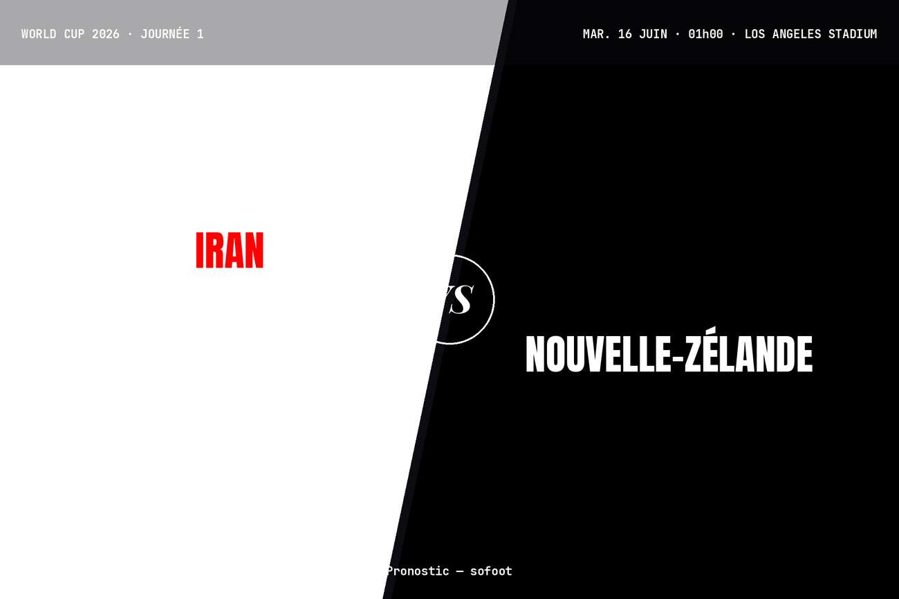 Pronostic Iran Nouvelle-Zélande : analyse, cotes et prono Coupe du monde 2026