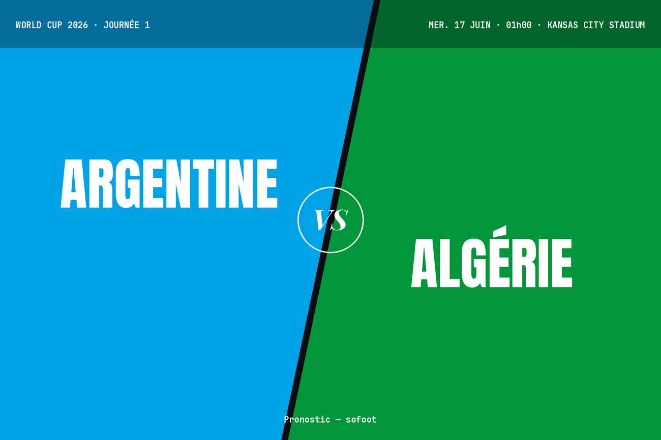 Pronostic Argentine Algérie : analyse, cotes et prono World Cup 2026