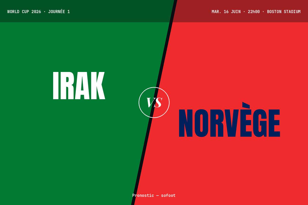 Pronostic Irak Norvège : analyse, cotes et prono Coupe du monde 2026