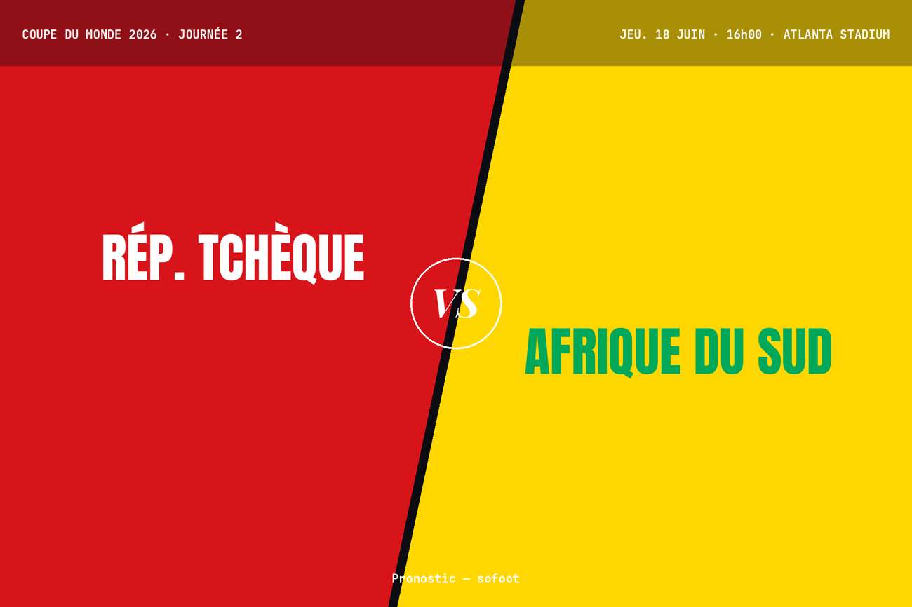 Pronostic Tchéquie Afrique du Sud : analyse et prono Coupe du monde 2026