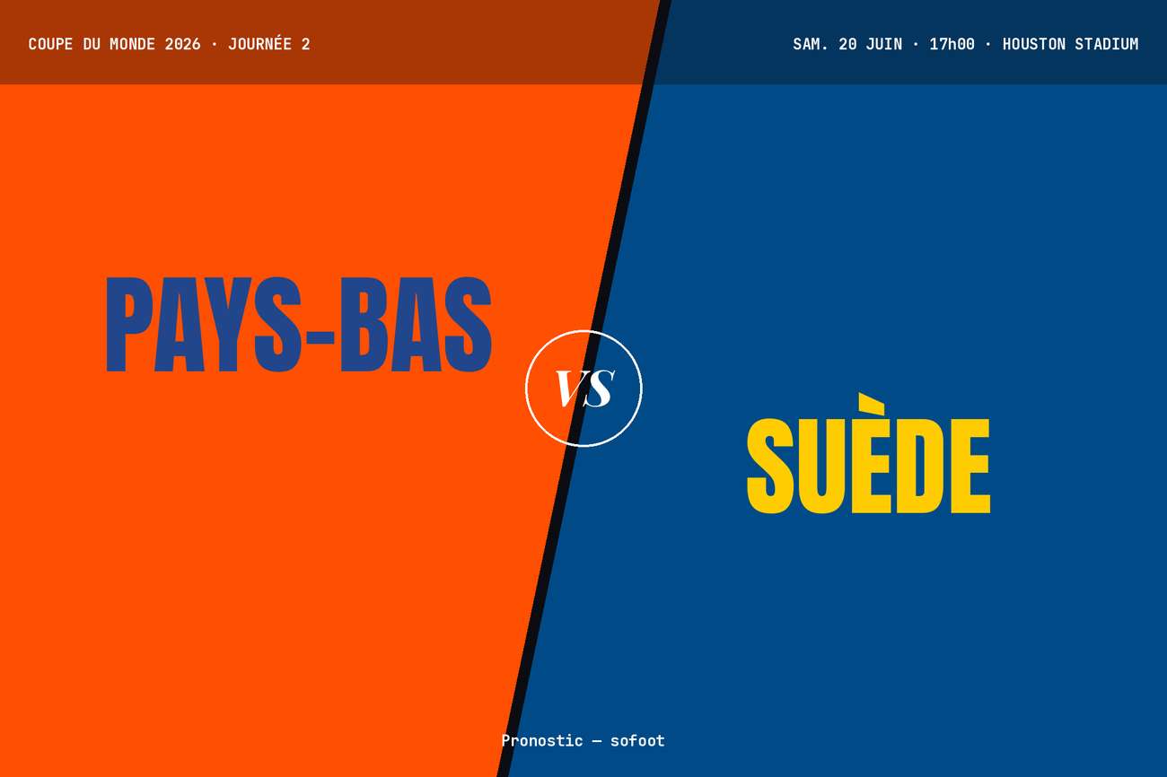 Pronostic Pays-Bas Suède : analyse, cotes et prono Mondial 2026