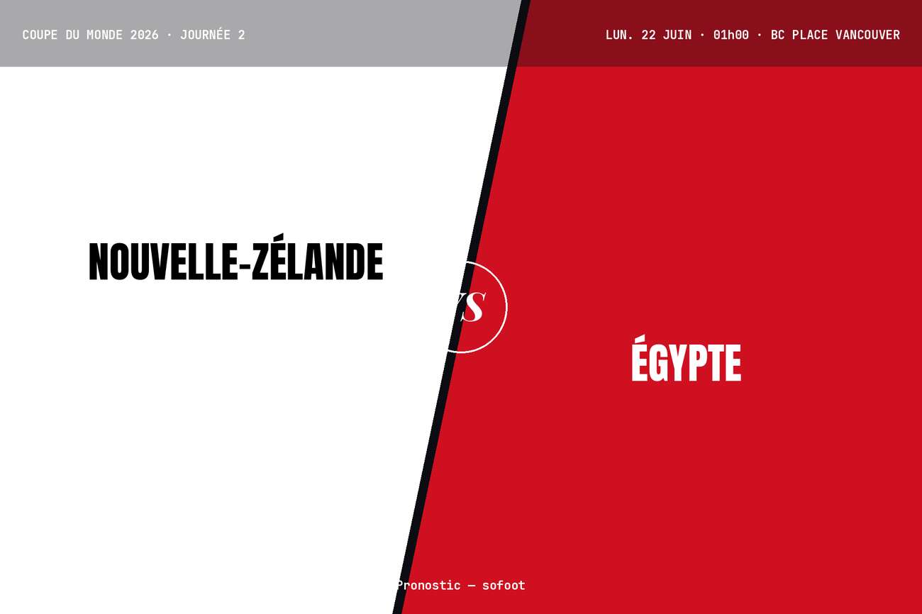 Pronostic Nouvelle-Zélande Égypte : analyse, cotes et prono Coupe du monde 2026