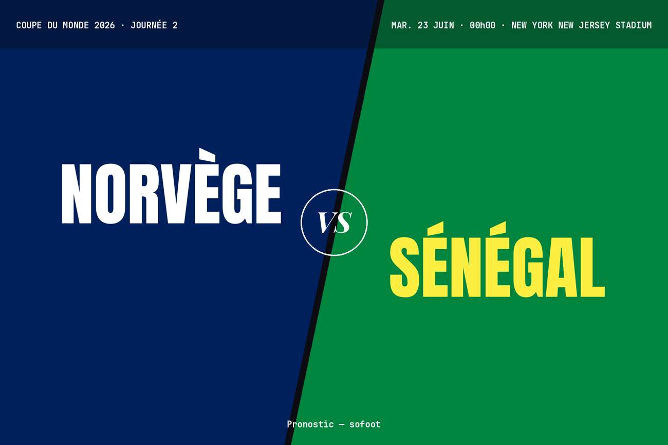 Pronostic Norvège Sénégal : analyse, cotes et prono Coupe du monde 2026