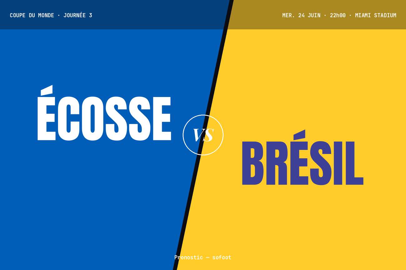 Pronostic Écosse Brésil : analyse, cotes et prono Coupe du monde 2026
