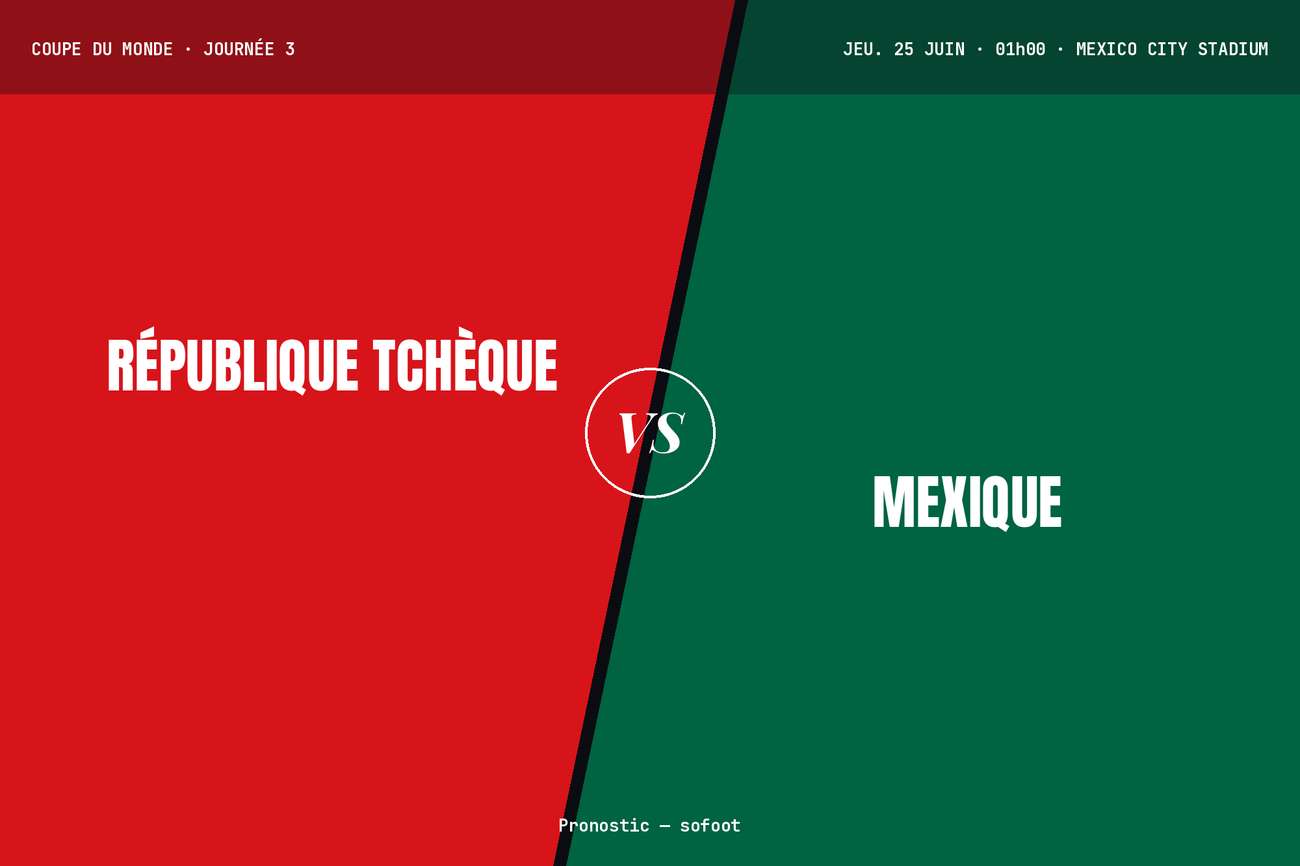 Pronostic Tchéquie Mexique : analyse, cotes et prono Coupe du monde