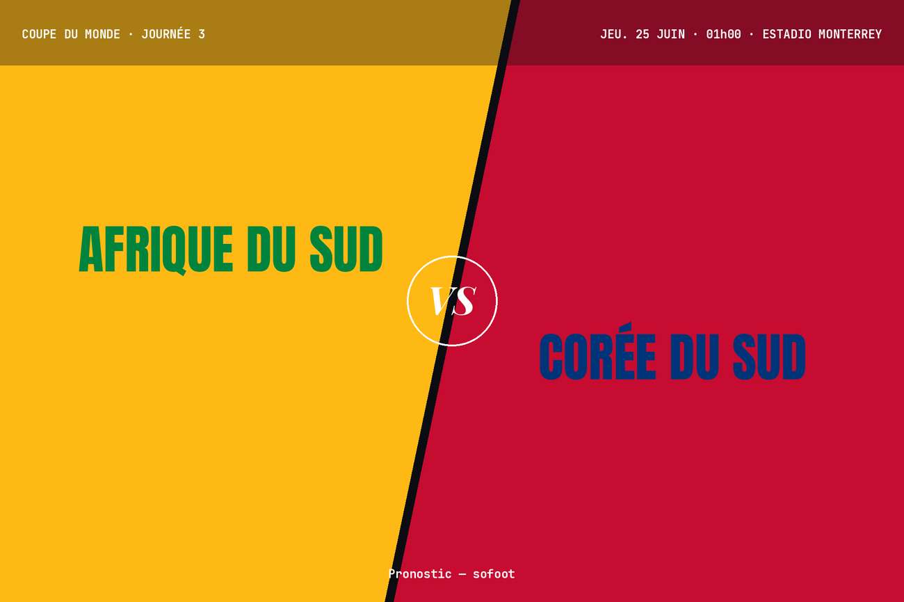 Pronostic Afrique du Sud Corée du Sud : analyse, cotes et prono Coupe du Monde 2026