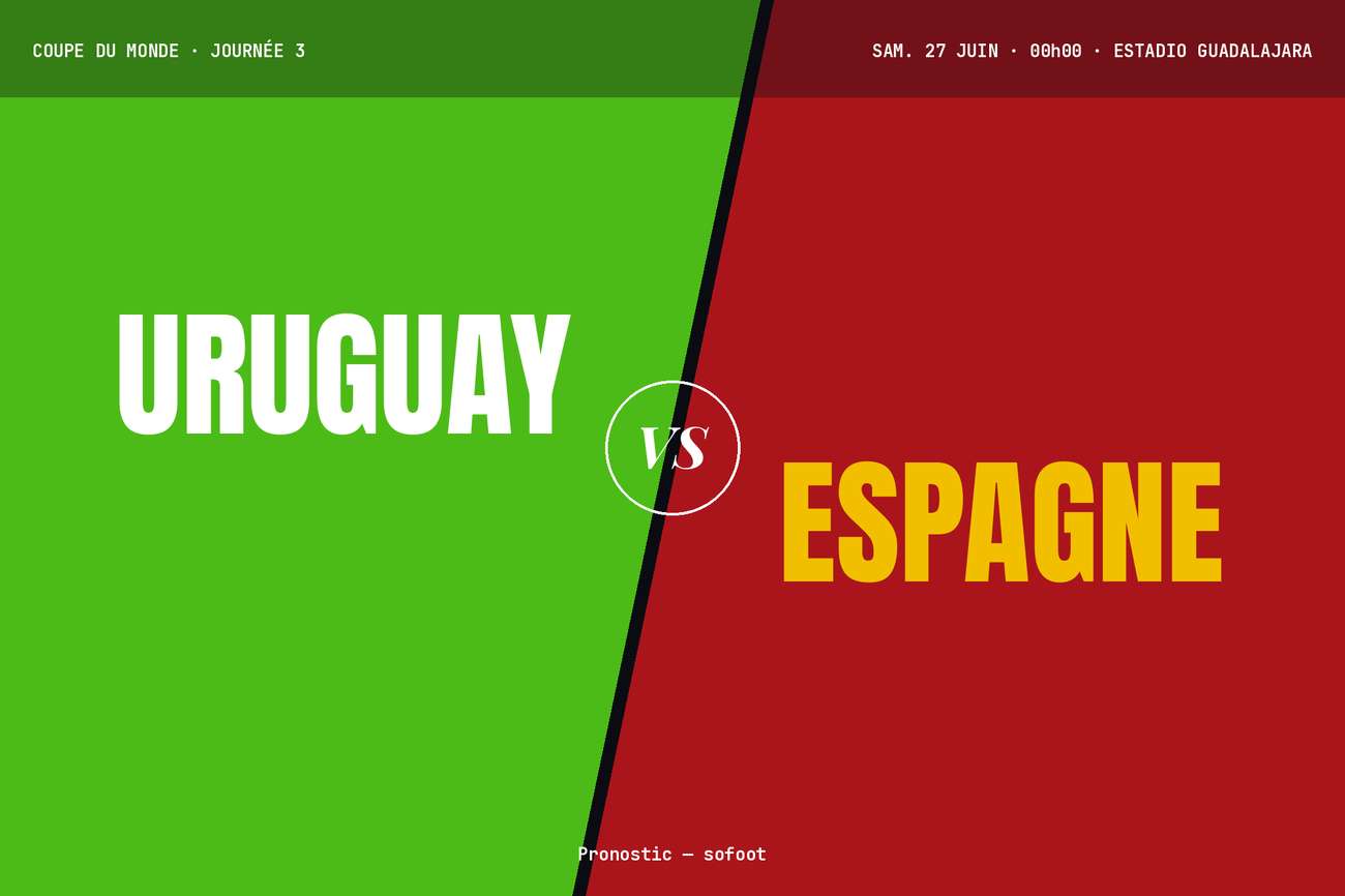 Pronostic Uruguay Espagne : analyse, cotes et prono Coupe du Monde