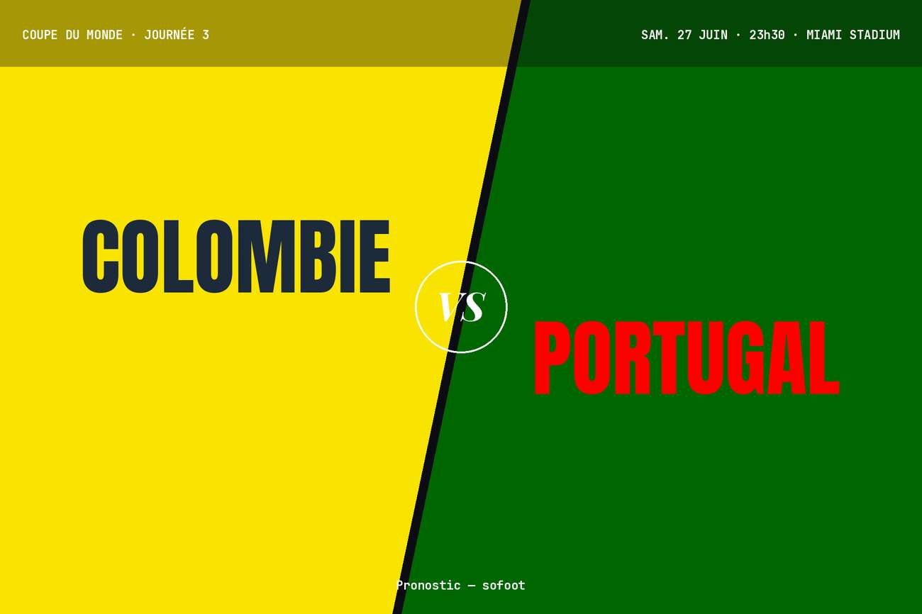 Pronostic Colombie Portugal : analyse, cotes et prono Coupe du monde